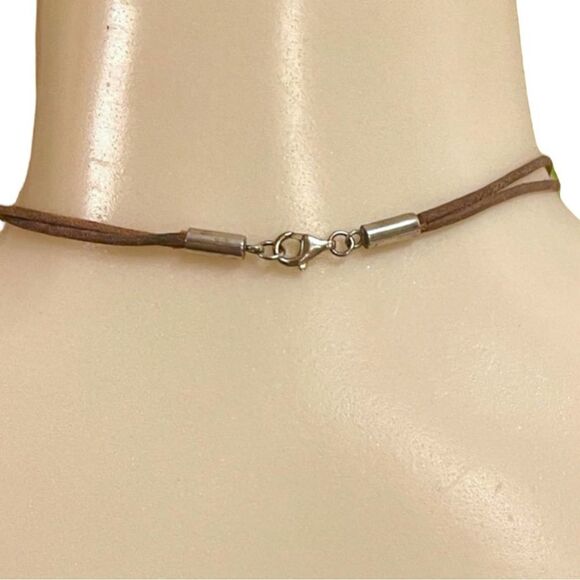 Retired Silpada Square Natural Amber Sterling Silver Slide Silpada Leather Cord - Picture 13 of 16